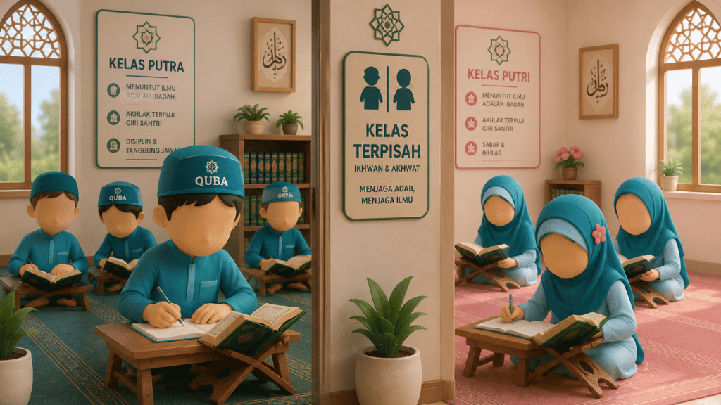4. suasana belajar yang syar'i (kelas terpisah laki-laki dan perempuan)